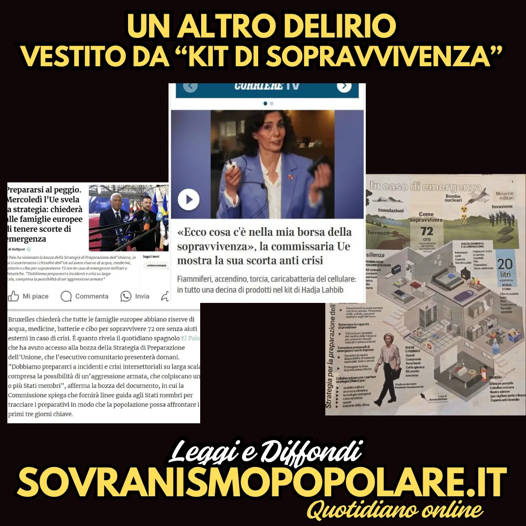 Un altro delirio vestito da “kit di sopravvivenza”