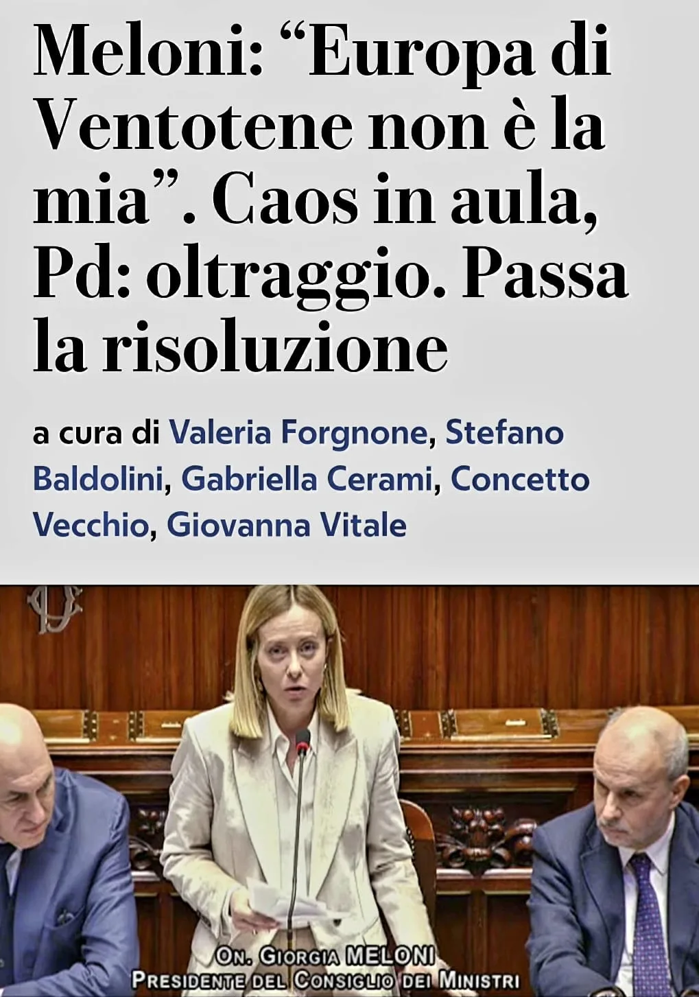 Svolta Meloni?