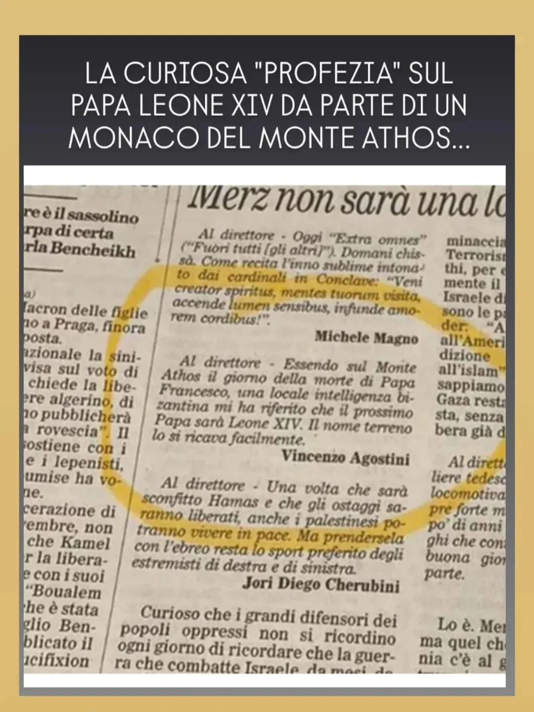 LA CURIOSA "PROFEZIA" SULL PAPA LEONE XIV DA PARTE DI UN MONACO DEL MONTE ATHOS…